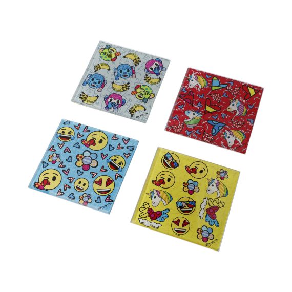 4er Set Romero Britto Pop Art Espressotassen ALLE MOTIVE 2019 Porzellan Goebel 